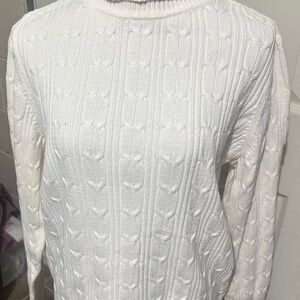 St. John's Bay White Cable Knit Sweater